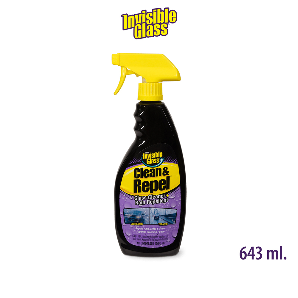 Invisible Glass Clean & Repel น้ำยาเคลือบกระจก เช็ดกระจก ทำความสะอาดกระจกในขั้นตอนเดียว อินวิซิเบิล กลาส เคลือบลื่น กันน้ำเกาะ Stoner 92184 Glass Cleaner with Rain Repellent 22 oz.