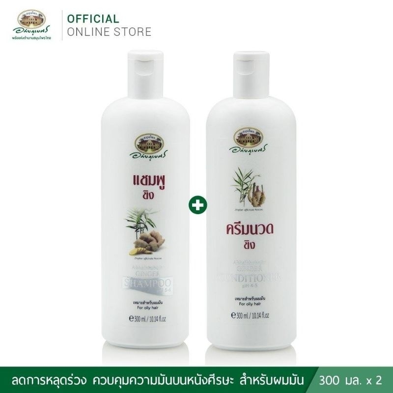 อภัยภูเบศร แชมพูขิง + ครีมนวดผมขิง