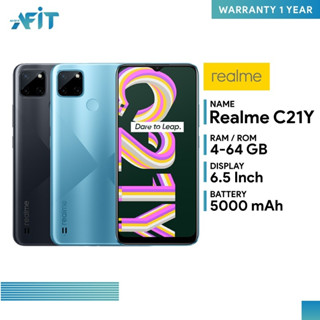 (แถมเคสใส) Realme C21Y (4+64GB) สมาร์ทโฟนเรียลมี แบตเตอรี่ 5000 mAh  มือถือ 2 ซิม Nano lI ประกันศูนย์ไทย 1 ปี