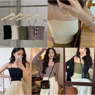 ••NEW••WE TANK TOP🖤 (270฿ฟรีส่ง) เสื้อครอปสายเดี่ยวbasic มีติดตู้ไว้ได้ใส่แน่นอน ทรงสวย แมทช์ง่าย thouse