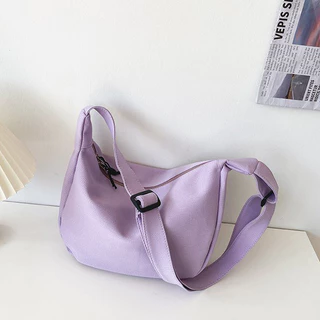 (มีส่งด่วน) ifashionbag(IF1833) กระเป๋าสะพายข้างผ้าไนล่อนสีพื้นลายเส้น สไตล์เกาหลี(ไม่มีที่ห้อยแถม)