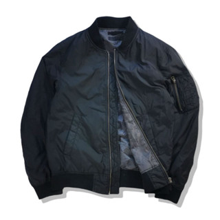 UNIQLO Black Bomber Jacket รอบอก 46”