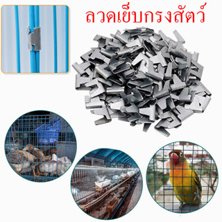 ลวดเย็บกรงไก่ ลวดบีบกรงไก่ แม๊กเย็บ ลูกแม็กสำหรับคีมประกอบกรง กรงสัตว์เลี้ยง กันสนิม ถุง 100 แผ่น