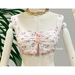 🍒บราโบกี้🥝 เสื้อครอปบราโบกี้ ครอปโบกี้ลายดอกสีหายาก น่ารักมาก