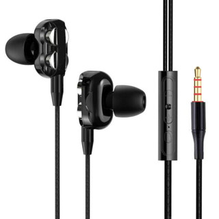 ขดลวดเคลื่อนที่คู่หูฟัง Earphone Sport Earbuds Stereo หูฟังอินเอียร์ ระดับเสียง HI-FI ไมค์เพิ่ม/ลดเสียง