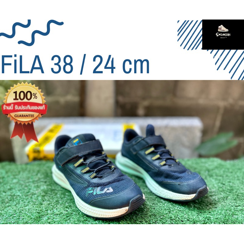 (Size 38/24cm) FiLA รองเท้าวิ่ง รองเท้าผ้าใบ ของแท้ มือสอง
