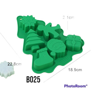 พิมพ์คริสมาส B025 พิมพ์เค้กแฟนซี พิมพ์ซิลิโคลน พิมพ์เค้ก พิมพ์ทำขนม พิมพ์วุ้น แม่พิมพ์ทำขนม