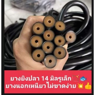 ยางยิงปลา14มิลรูเล็ก2ชั้นขนาด14*3มิลเหนียวทนทานแรงยืดสูงหนา1เมตร