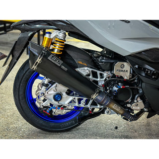 ท่อ SCmoto แดงสาย4 Forza350 ฟูลไทเทเนียม สีดำจิวเวลลี่ by Jackshop Lp71