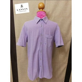 Lanvin Brand_2nd hand เสื้อเชิ้ตแขนสั้น​ 64% COTTON 36% POLYESTER/Size 50/ Made in China 🇨🇳/แท้มือสองกระสอบนำเข้า​