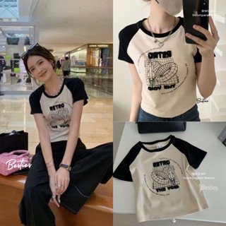 เสื้อทรงครอปแต่งเลื่อม (B861) bestie