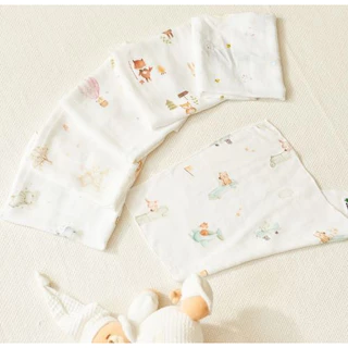 Little Eden - ผ้าอ้อมเช็ดหน้าใยไผ่ 100% (พิมพ์ลาย) 11X11 นิ้ว