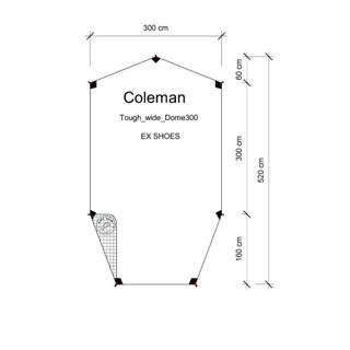 กราวชีท ผ้าปูรองเต็นท์ Tough Wide Dome 300 กราวชีท ตรงรุ่น เสริมยื่นหน้า 210d pu