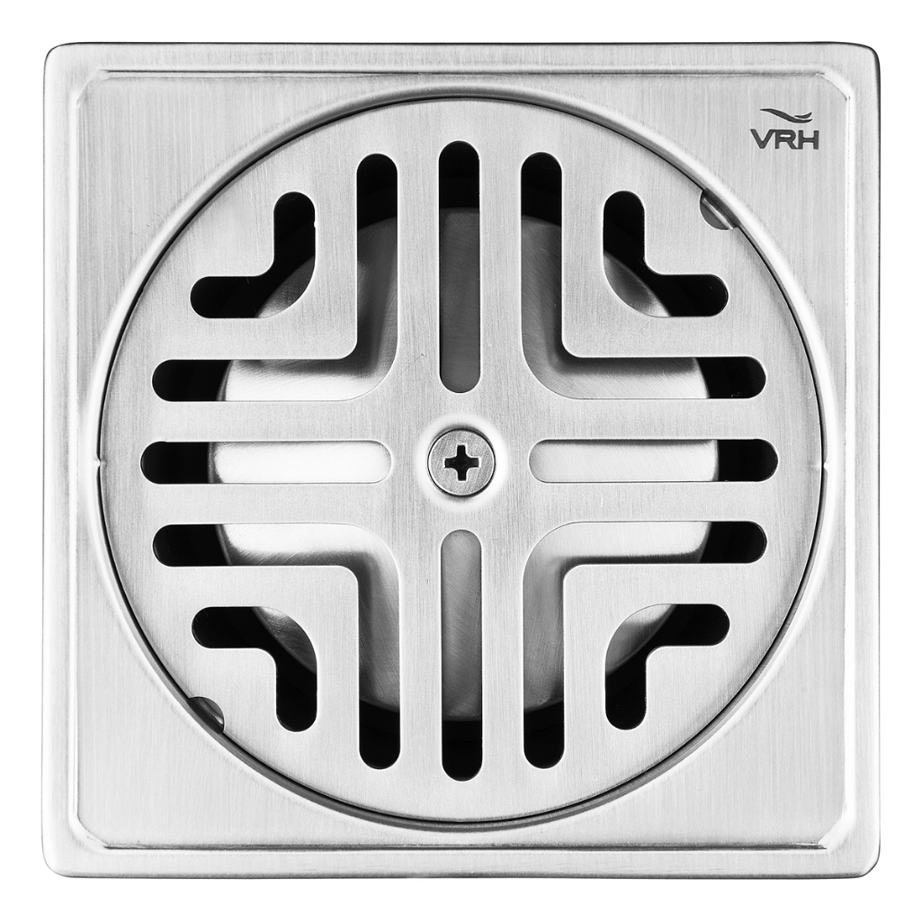 ตะแกรงกันกลิ่น ตะแกรงท่อระบายน้ำ ทรงเหลี่ยม VRH รุ่น FUVHU-W001AS หน้าแปลน 4 นิ้ว