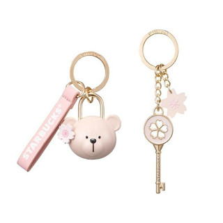 🎀【พร้อมส่ง】 2023 แก้วสตาร์บัคส์เกาหลี Starbucks Korea Cherry Blossom bearista couple keychain Set