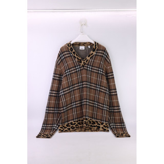 B230206412 ]   [ 📣Used ]     B U R B E R R Y ….. Tartan Leo print cashmere mohair sweater   (2021)