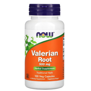 Valerian แก้นอนไม่หลับ NOW Foods, Valerian Root, 500 mg, 100 Veg Capsules