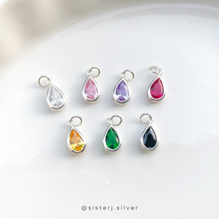 Sister J. colorful-water drop diamond pendant จี้หยดน้ำ จี้เงินแท้ (เฉพาะจี้) /silver925
