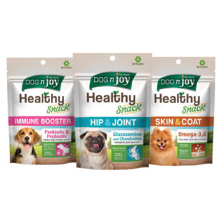 Dog n joy Healthy Snack ขนมสุนัข บำรุงกระดูกและข้อต่อ บำรุงขนและผิวหนัง เสริมสร้างภูมิคุ้มกัน ขนาด 100 กรัม