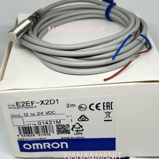 E2EF-X2D1 MADE IN JAPAN หัว M8 ระยะจับ 2MM จับโลหะ 2สาย NO 12-24VDC ของพร้อมส่งในไทย