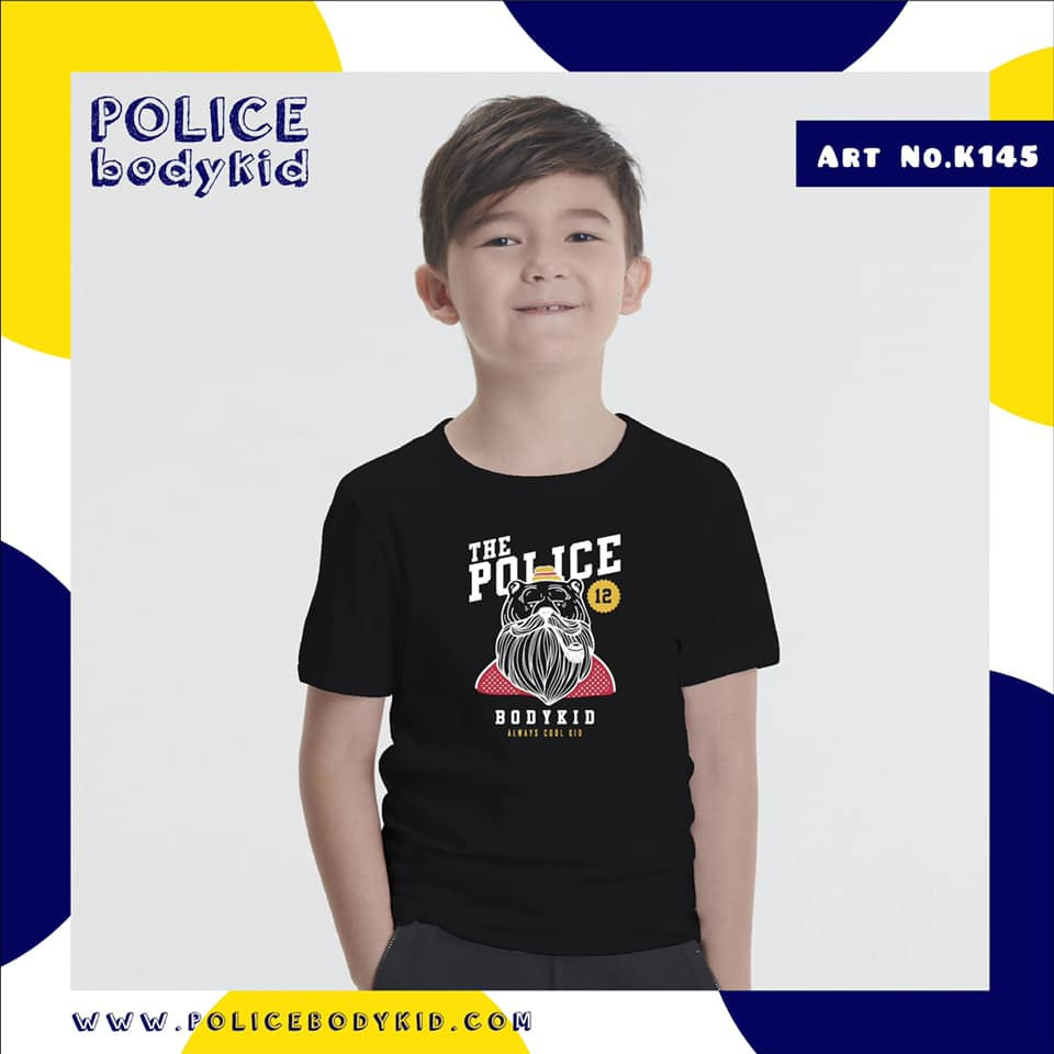 Police Bodykid เสื้อเด็ก ผู้หญิง/ผู้ชาย ขาว,ดำ,เทา K145