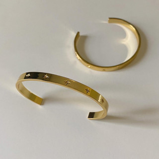 Starburst cuff bangle (18k+brass) - กำไลข้อมือลายดาวกระจายปรับขนาดได้