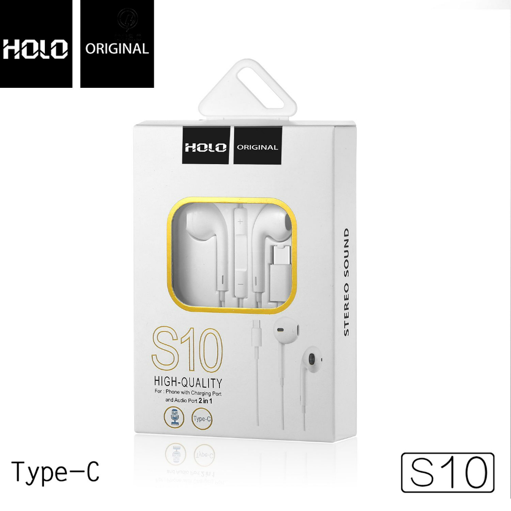 HOLO S10 หูฟังtypeC หูฟังhuawei หูฟังหัวเว่ย สำหรับหัวเว่ยรุ่นP9 P9plus P10 P10plus P20 P20PRO Mate9