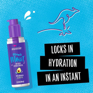 ออยใส่ผมAussie Miracle Moist Intense Hydration Oil with Jojoba Oil, 3.2 fl oz จำนวน 1 ขวด