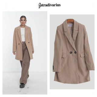 เสื้อโค้ท OVERCOAT โค้ทวูลกันหนาว โค้ทยาว ❄️แบรนด์✨STRADIVARIUS✨ แท้💯% (Wy1038)