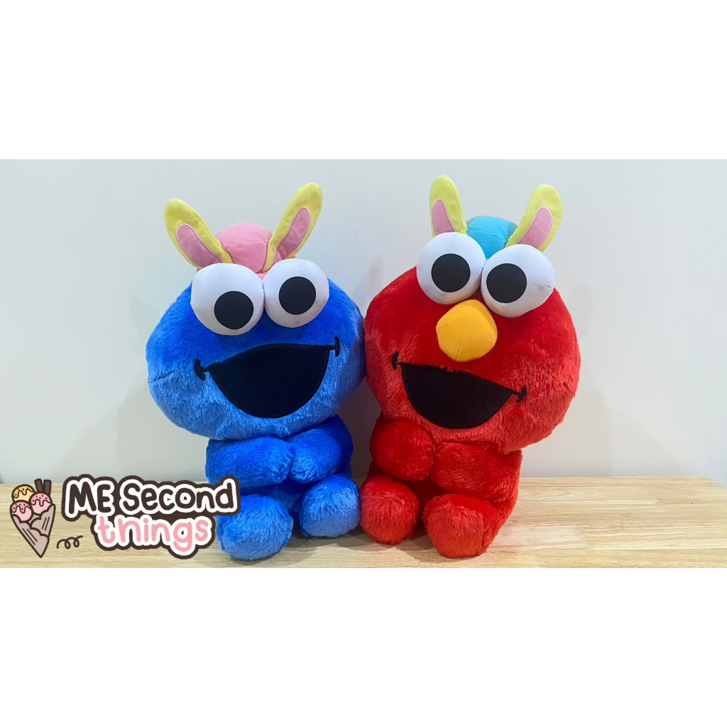 (ขายคู่) ตุ๊กตา เอลโม่ กับ คุกกี้ มอนสเตอร์ (Sesame Street - Elmo &amp; Cookie Monster) #ตุ๊กตามือสอง