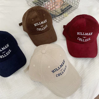 หมวกแก๊ปผ้าลูกฟูก ปัก Hillman College มี 7 สี