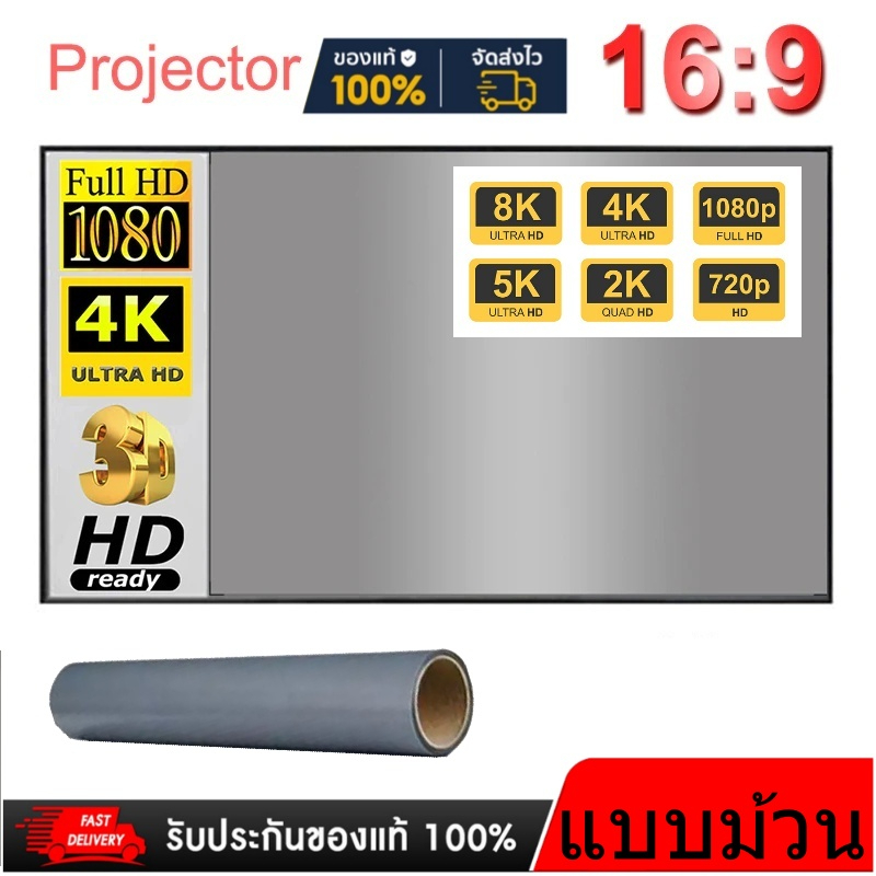 จอสู้แสง ALR แบบกันยับ มาในกระบอกอย่างดี ALR Screen จอโปรเจคเตอร์ขนาด 100 นิ้ว เพิ่มแสงและสี คมชัดเพิ่มสูงถึง 2.5 เท่า