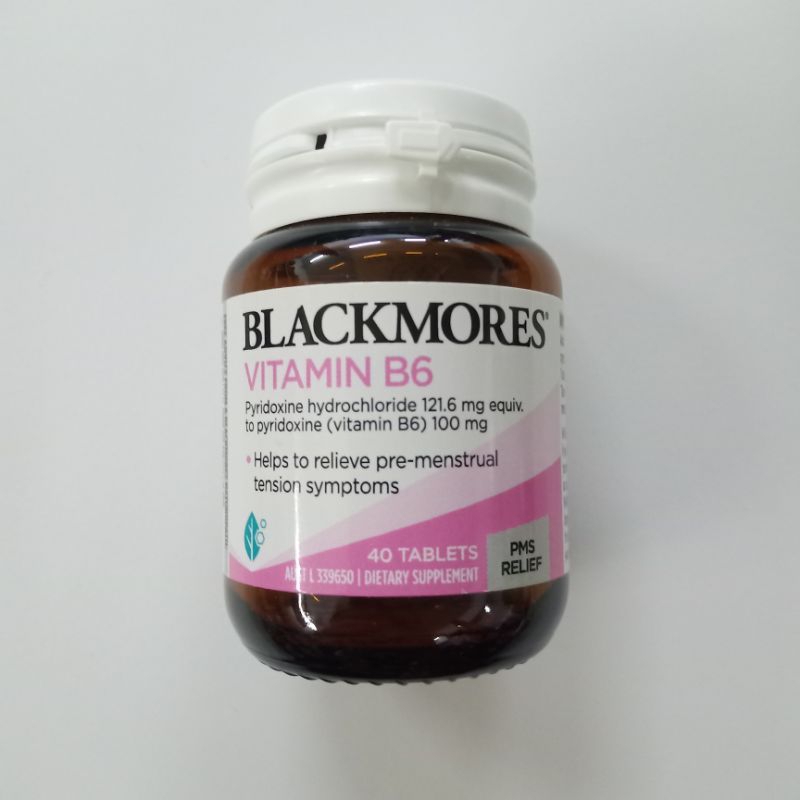แบล็คมอร์ วิตามิน บี6 40 เม็ด Blackmores Vitamin B6 100mg Women's Health 40 Tablets