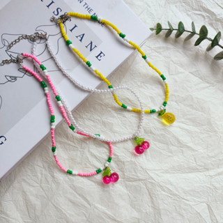 สร้อยลูกปัด จี้ผลไม้ งาน Handmade สร้อยแฟชั่น