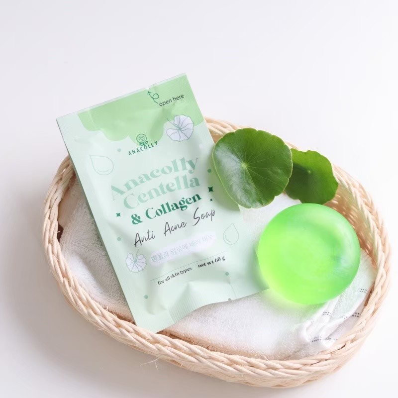 สบู่หน้านุ่ม สบู่อนาคอลลี่ Anacolly Centella & Collagen Anti Acne Soap ขนาด 60 กรัม รูปที่ 4