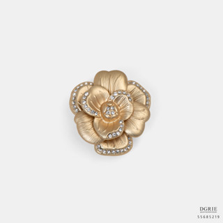 Golden Rose Diamond Brooch-เข็มกลัดกุหลาบสีทอง