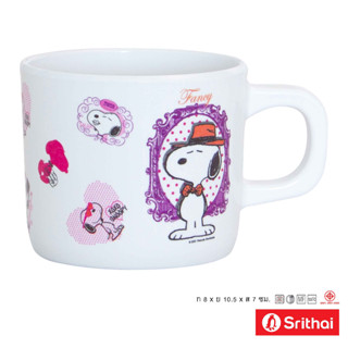 Srithai Melamine ถ้วยหู เมลามีน ลาย Snoopy fancy C 634-3 ขนาด 3 นิ้ว