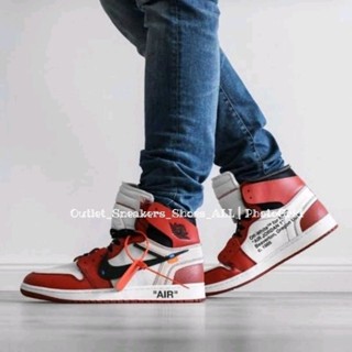 รองเท้า Nike Air Jordan 1 Retro High x Off-White Chicago ใส่ได้ทั้ง ชาย หญิง ส่งฟรี