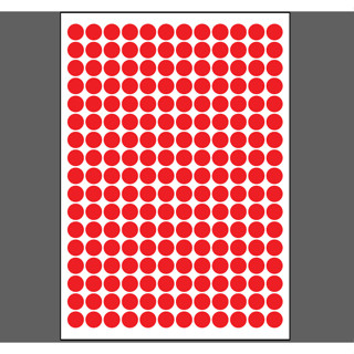สติกเกอร์สี วงกลม 1ซม. 204ดวง บนวัสดุขนาด A5