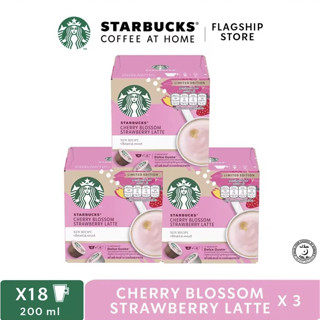 จำกัดฤดูกาลStarbucks DOLCE GUSTO Capsule Coffee Sakura Strawberry Latte 12pcs