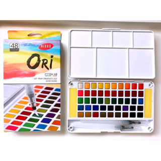 (KTS)สีน้ำชนิดตลับ+พู่กันแทงค์ Ori 48 สี PT104-48