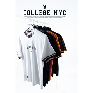 Memo By Hashtag เสื้อยืดแขนสั้น ทรงผู้ชาย รุ่น  RIW-COLLEGE NYC สินค้าลิขสิทธิ์แท้