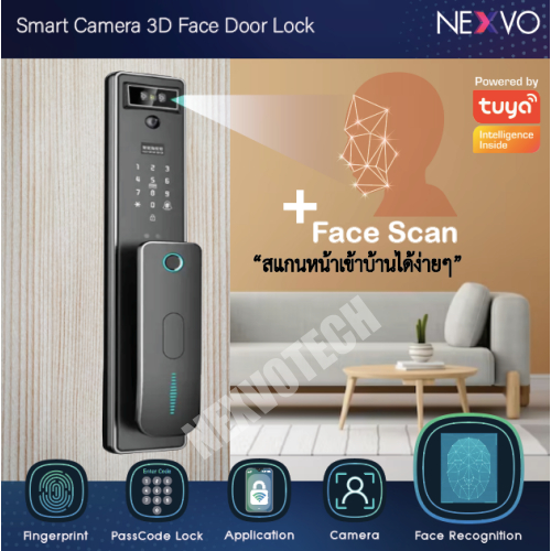 [Digital door lock] -Tuya camera lock 3d face กลอนประตูอัจฉริยะ สแกนใบหน้า digital finger print tuya smart door lock
