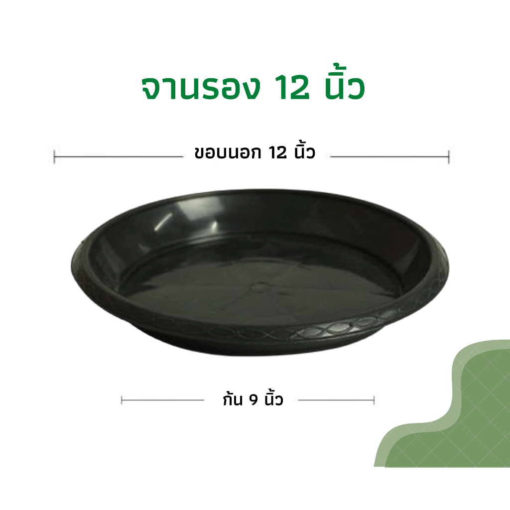 กระถางต้นไม้ 12 นิ้ว กระถางพลาสติก กระถางต้นไม้พลาสติก สีดำเงา สีขาว (รุ่นหนา) - รูปที่ 3