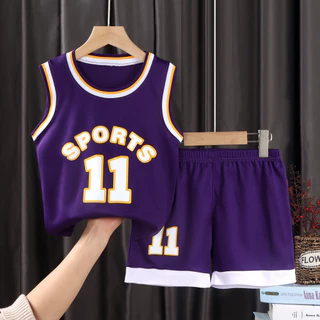 เสื้อบาสเก็ตบอลเด็ก ชุดกีฬาเด็ก แฟชั่นฤดูร้อน SIZE 80-120 cm QY09