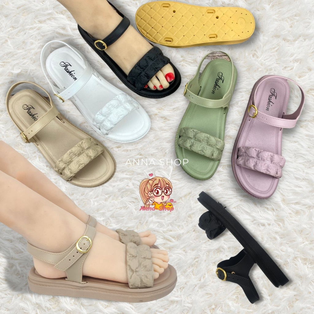 รองเท้าแตะรัดส้นผู้หญิง แฟชั่น รุ่นใหม่ กันลื่น ใส่สบาย 🚚 พร้อมส่งจากไทย T177