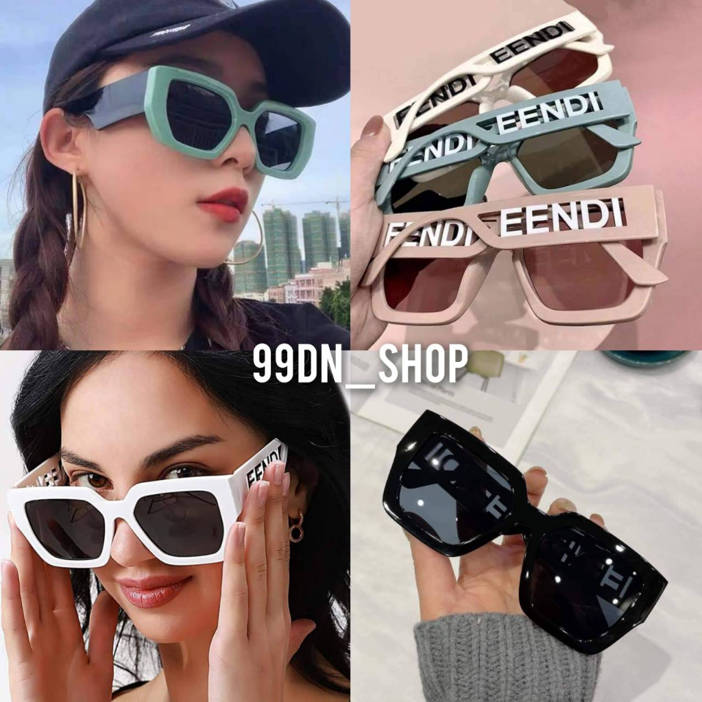 พร้อมส่งจากไทย แว่นกันแดดแฟชั่น แนวเกาหลี ทรงวินเทจ ยอดนิยม สุดฮิต ป้องกันรังสีUV400 ปกป้องยูวี100%รุ่น Een_di