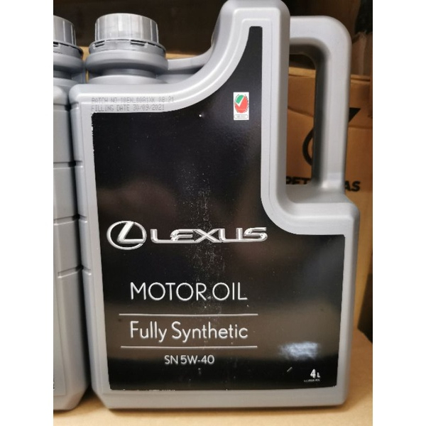 น้ำมันเครื่องสังเคราะห์แท้100% เบนซิล   FULLY SYNTHETIC MOTOR OIL SM 5W-40 4ลิตร LEXUSแท้ no_08880-8
