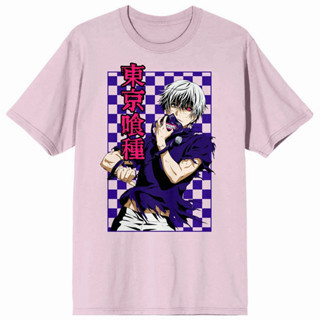 Tokyo Ghoul - เสื้อยืดลายตารางหมากรุก Kanekiเสื้อผ้าคู่รักชายหญิง