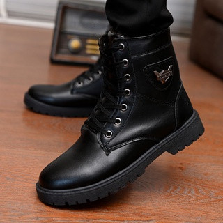 NXZ006 Unisex Mens Martin Boots Tooling Boots รองเท้าบูทอังกฤษ รองเท้าบูทหนัง Shoes